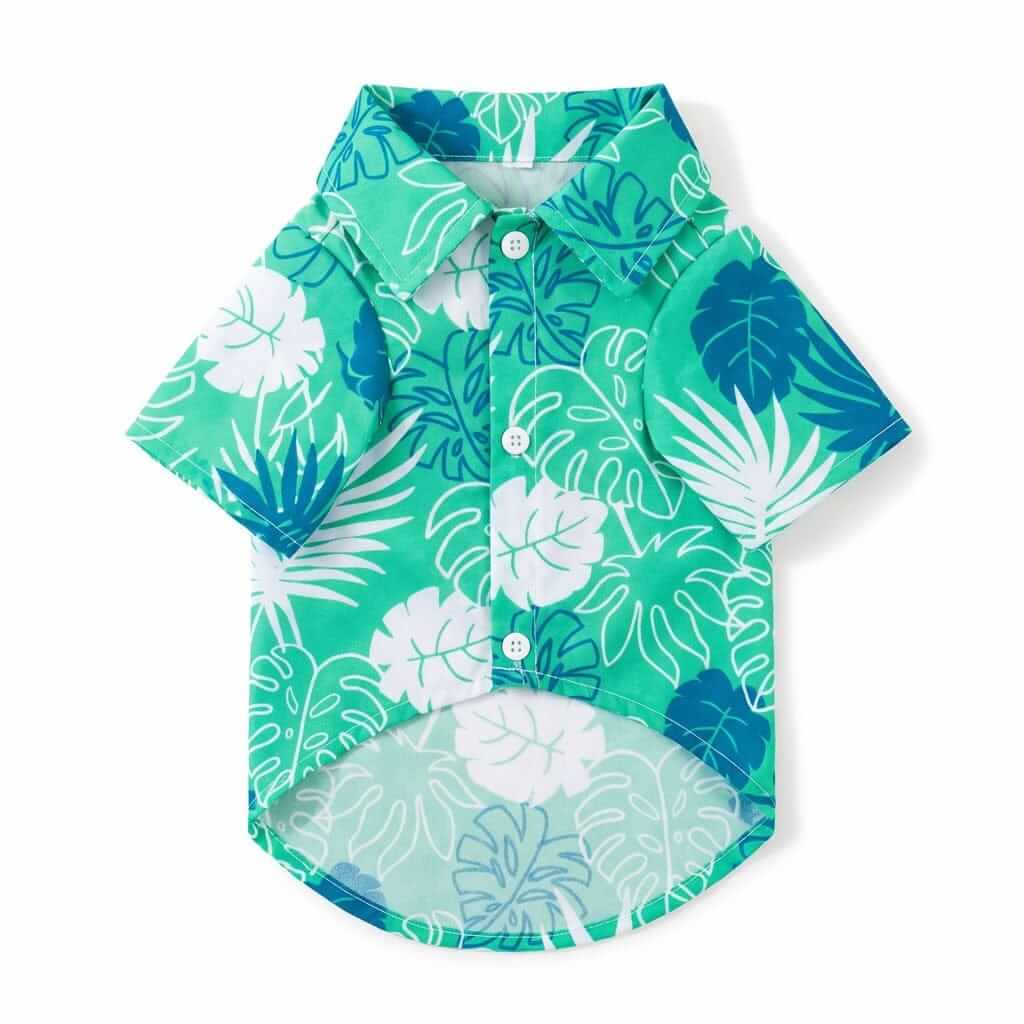 Hawaiian Dog Shirt for dogs and cats, featuring vibrant tropical design, breathable fabric, perfect for summer.