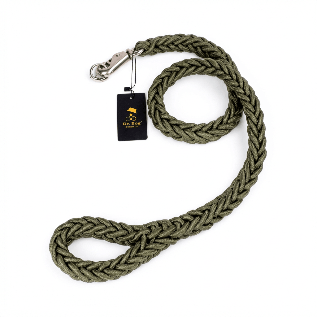 Heavy Duty Metal Clasp Braided Dog Leash featuring durable braided design and metal clasp by Dr. Dog.