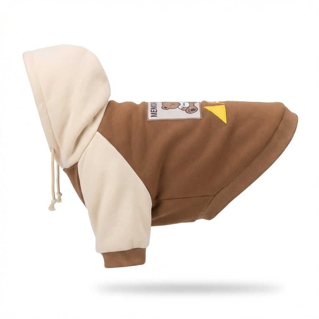 Heritage Block Dog Hoodie in color block design, features thick fabric for warmth, ideal for Dogs & Cats.