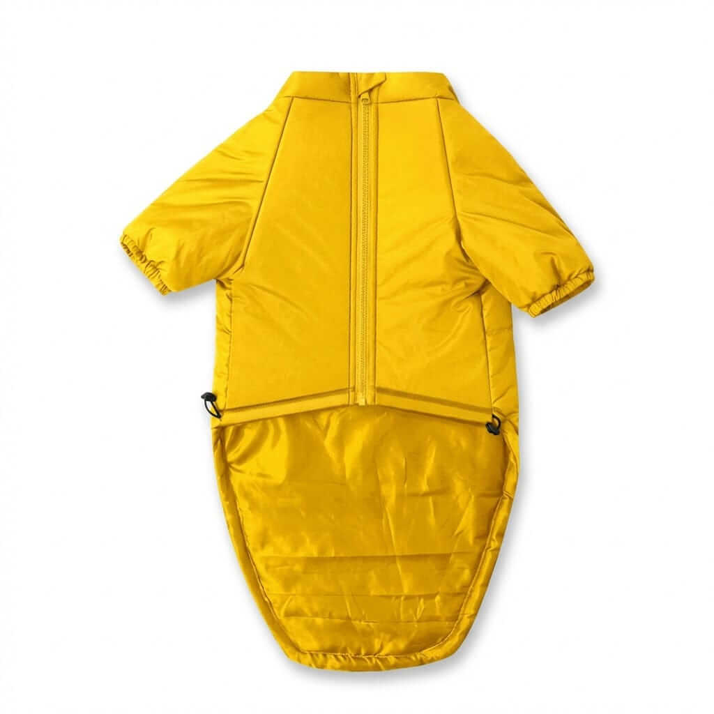 Heritage Quilted Winter Dog Jacket for larger breeds, insulated, warm, yellow, Dogs & Cats brand.