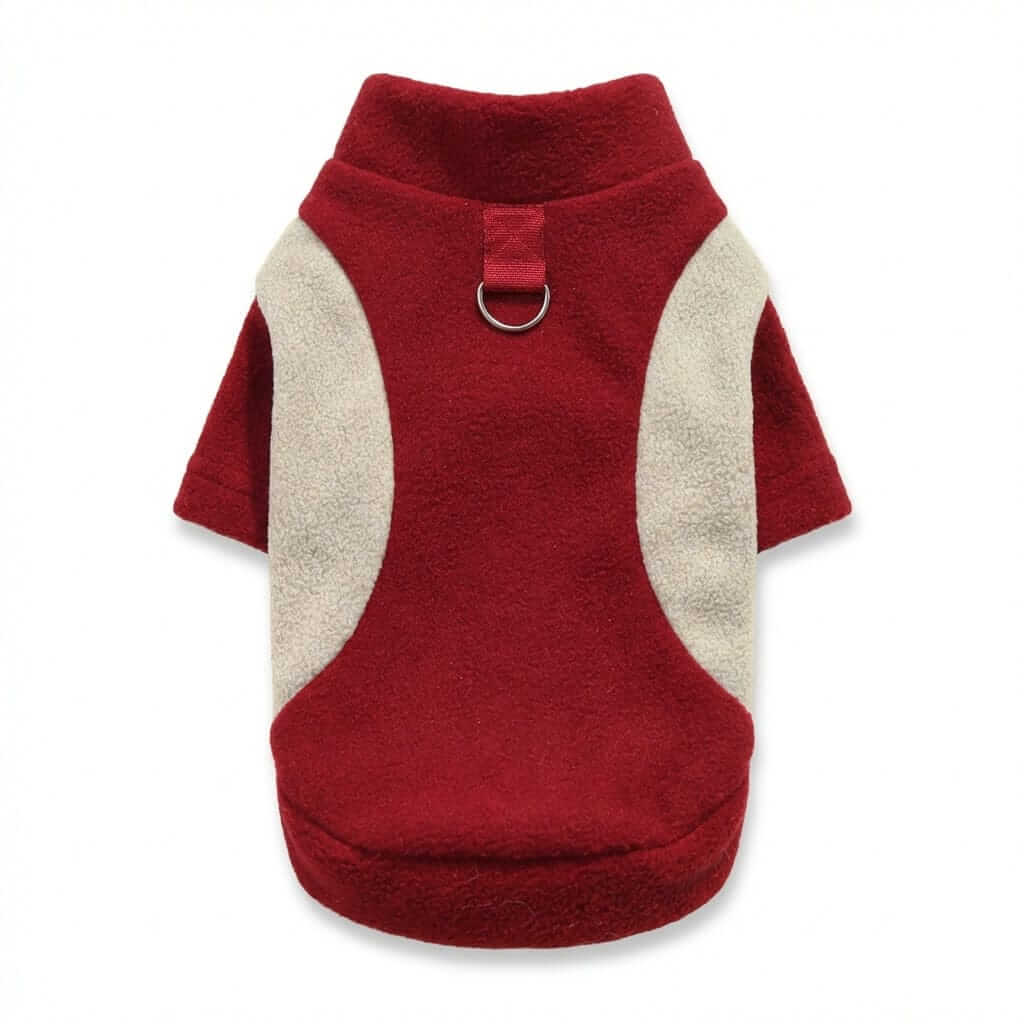 Heritage Thermal Dog Sweatshirt, stylish red fleece layer, warm and comfortable, perfect for dogs & cats by Dogs & Cats.