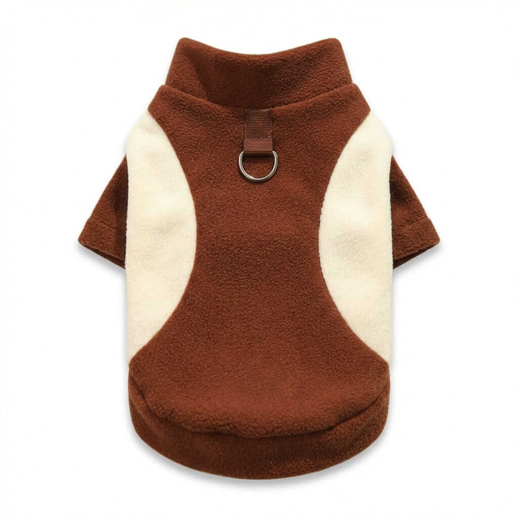 Heritage Thermal Dog Sweatshirt, brown fleece design, features D-ring, perfect for dogs and cats, warm and stylish.