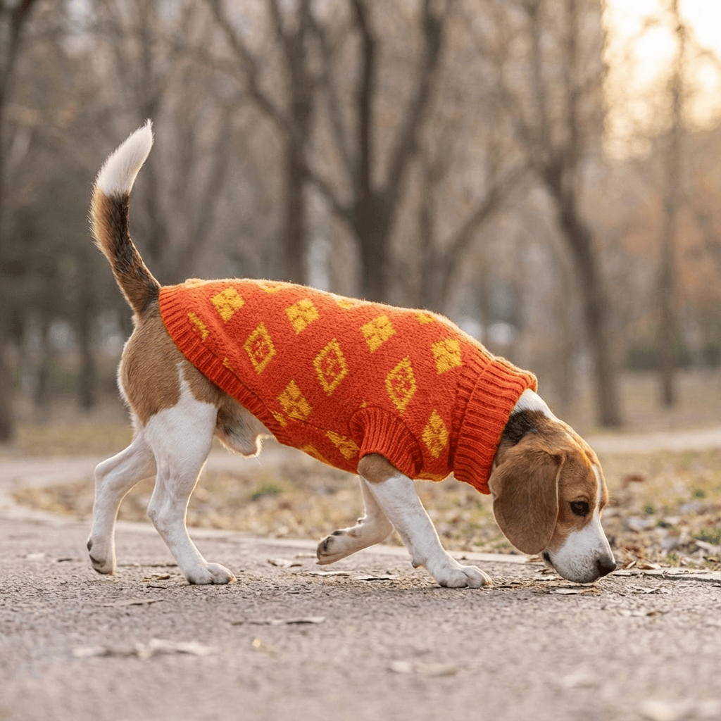 High-Neck Dog Sweater: Stylish high-neck design for warmth, perfect for dogs, by Dogs & Cats.