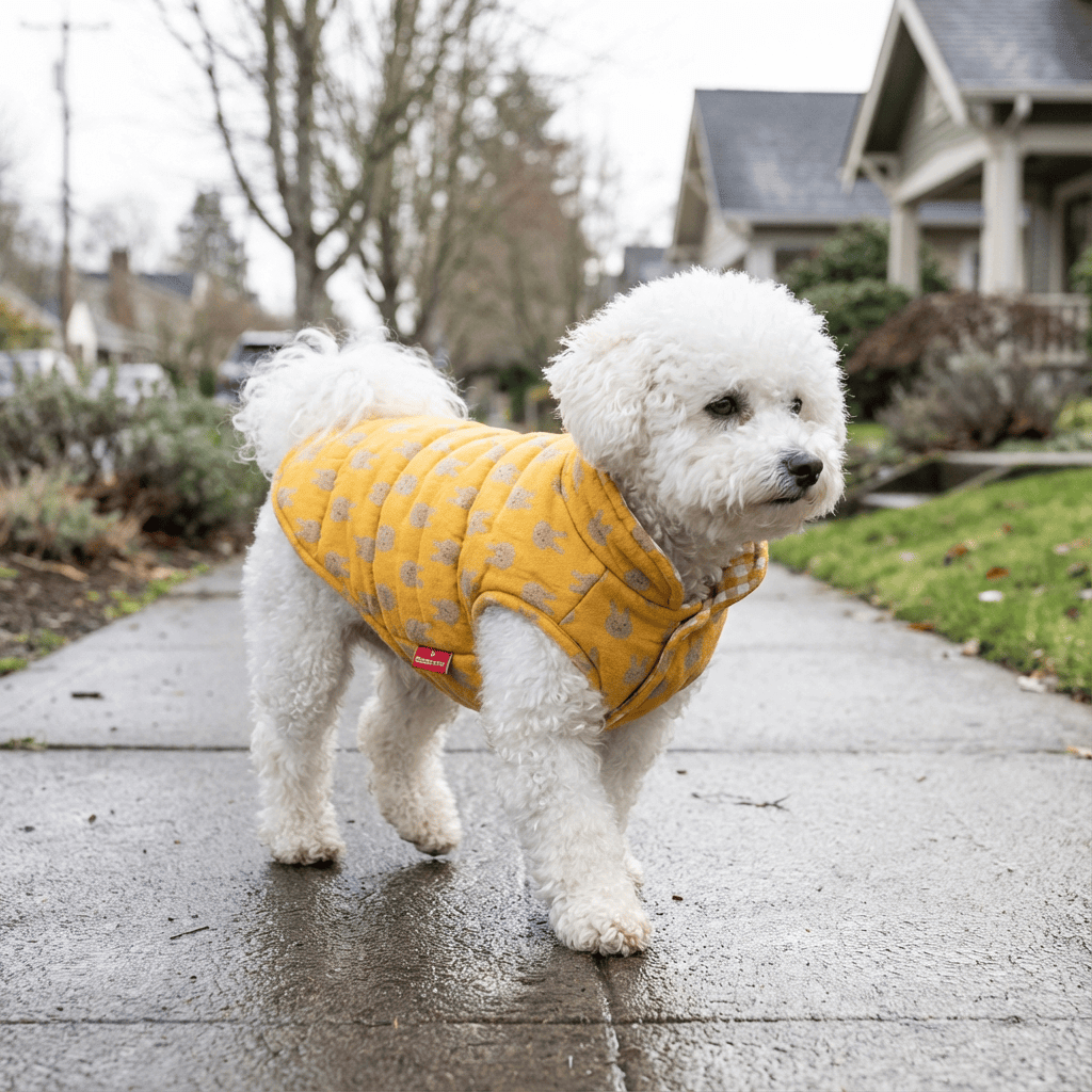 High Neckline Dog Winter Padded Coat for Dogs & Cats, featuring breathable fabric, warm padding, and cozy design.