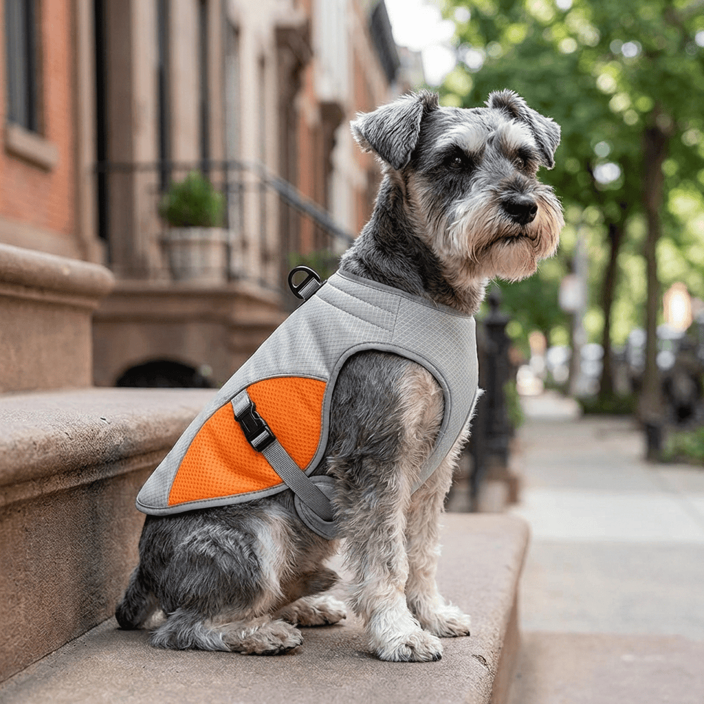 HydroChill Performance Harness on a dog, featuring advanced cooling comfort and lightweight design for active dogs.