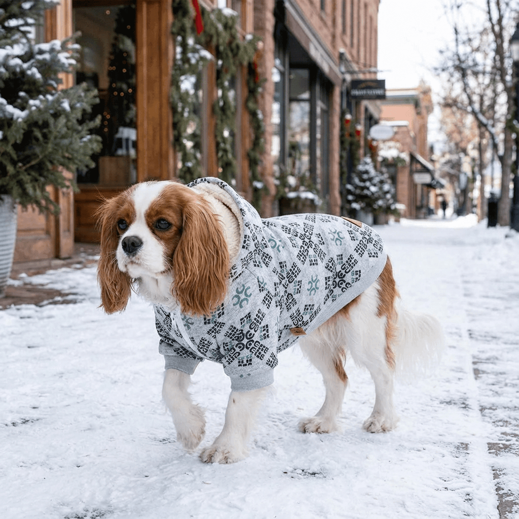 Itty Bites Hooded Dog Sweater features a comfortable and breathable design for dogs, perfect for winter style.
