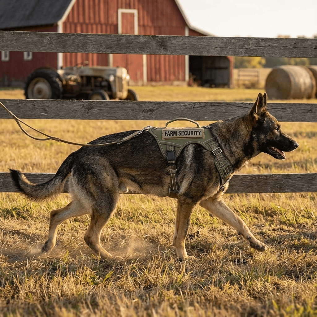 K9Command Tactical Harness for dogs, featuring a no-pull front clip and sturdy handle, perfect for active breeds.