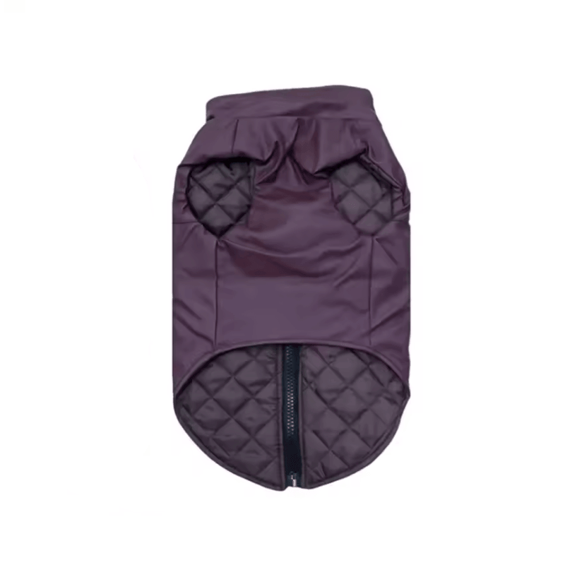 Leather Dog Vest for Dogs & Cats, water-resistant shell, lightweight filling, and stylish design.
