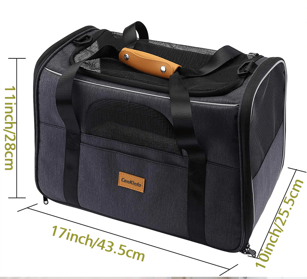 Luxe Voyager Pet Carrier for Dogs & Cats, stylish and functional travel bag with premium materials and airline approval.