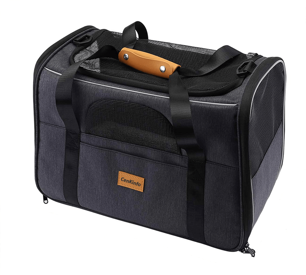 Luxe Voyager Pet Carrier, a stylish and functional travel carrier for dogs and cats, crafted with premium materials.