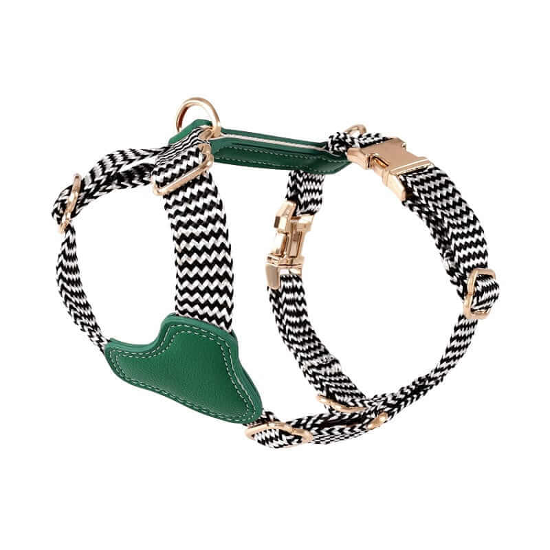 LuxPaw Knitted Leather Harness, stylish harness, premium leather and knitted accents for dogs & cats.