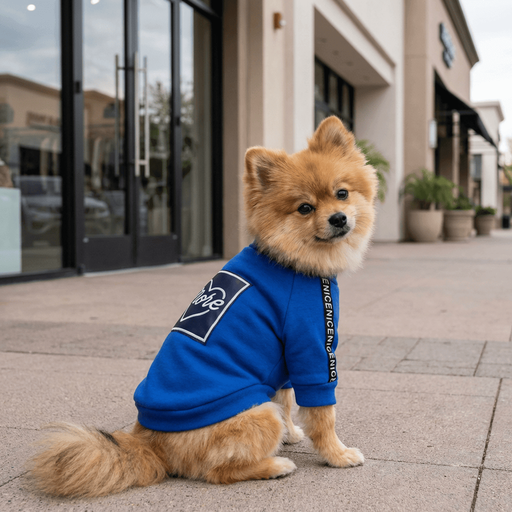 More Love Dog T-Shirt on a stylish dog, made from cotton, breathable, perfect for spring and summer by Dogs & Cats.
