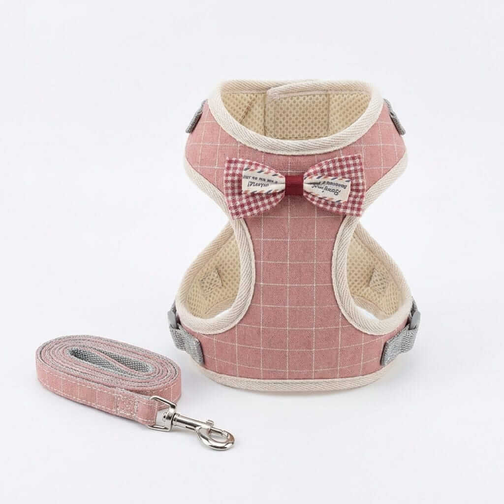 Plaid Soft Mesh Dog Harness, soft breathable mesh, comfortable pet harness, ideal for dogs and cats