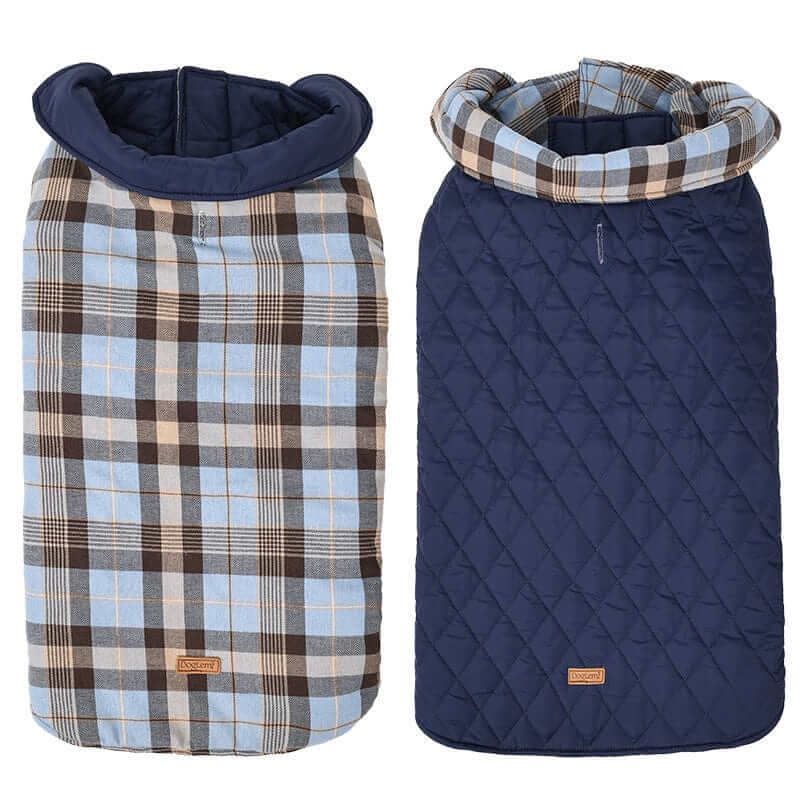 PlaidShield Waterproof Dog Jacket, plaid pattern, padded interior, perfect for dogs, Dogs & Cats brand