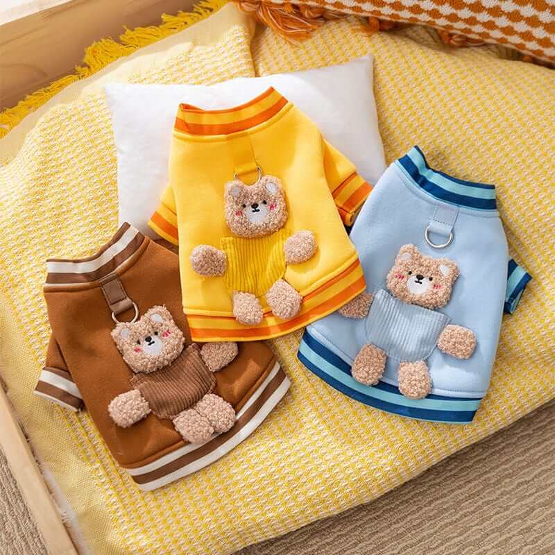 Plush Bear Pet Jacket, warm and adorable dog jackets for small breeds, ideal for dogs and cats, featuring charming bear designs.
