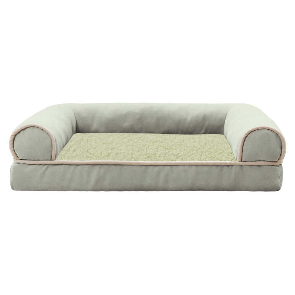 Plush Orthopedic Pet Bed Lounge with memory foam support and non-slip bottom for dogs and cats in stylish design.