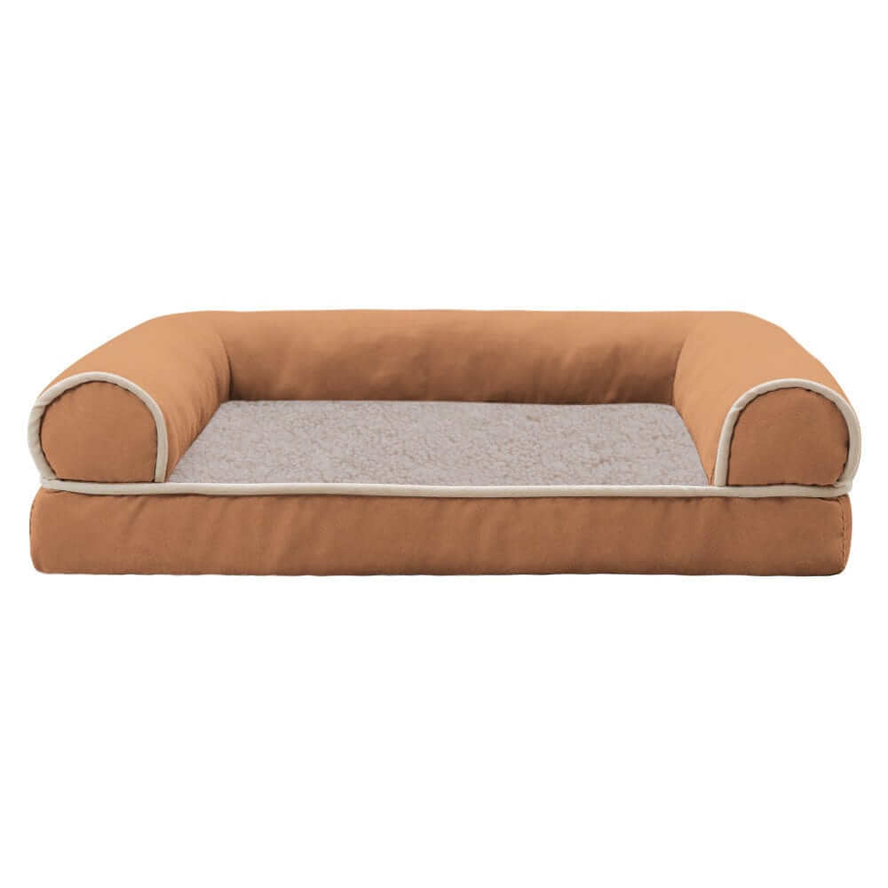 Plush Orthopedic Pet Bed Lounge for Dogs & Cats, featuring memory foam and non-slip bottom for ultimate comfort.