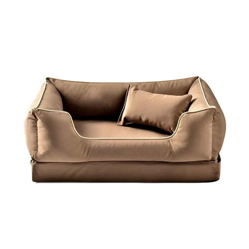 Puddle-Proof Fortress Dog Bed, tough and cozy, waterproof and bite-resistant, perfect for dogs and cats.