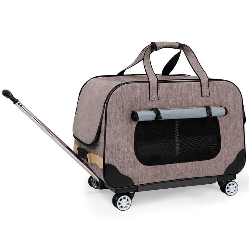 RollMate Pet Carrier with four-wheel system, convertible backpack & trolley for dogs and cats.