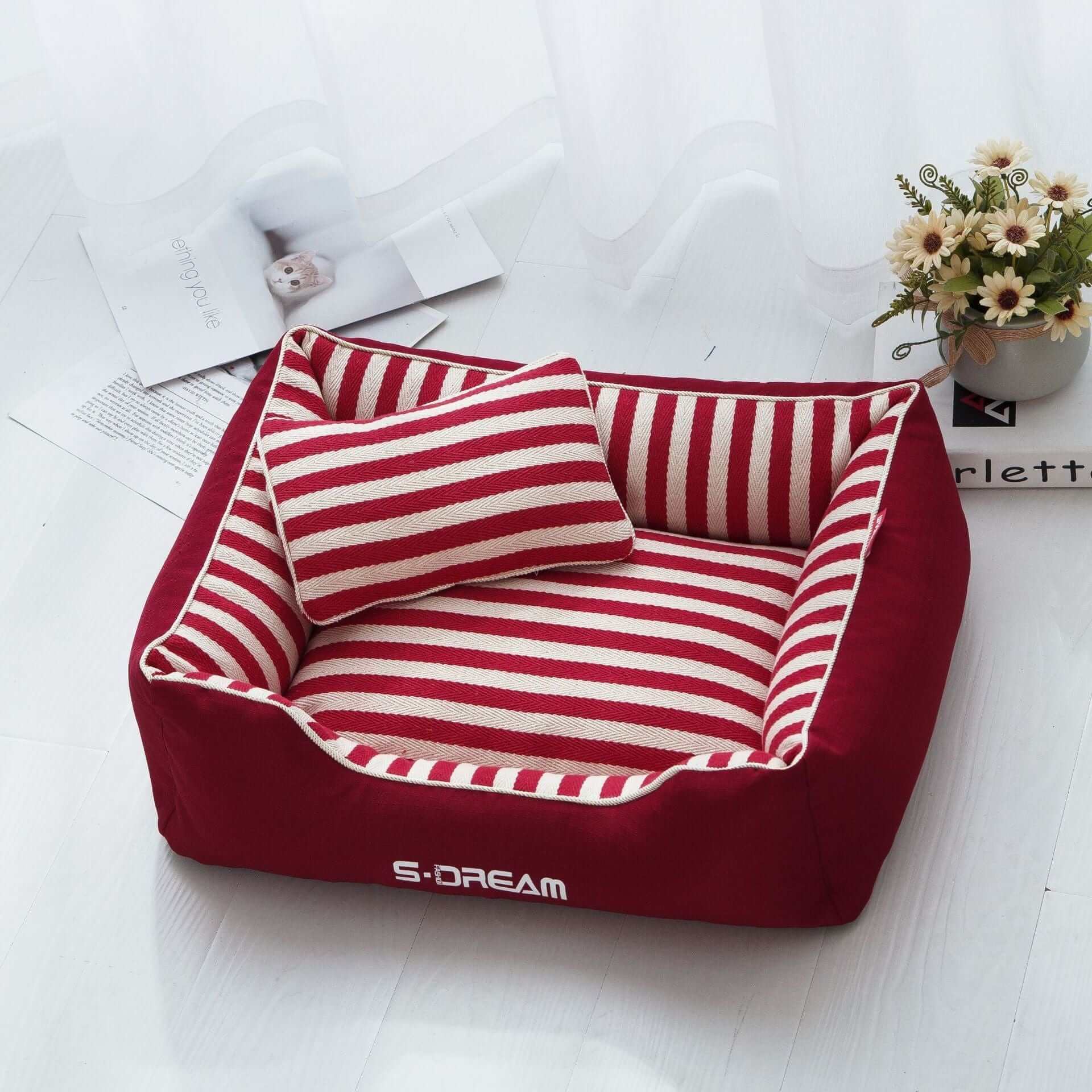The Royal Haven Pet Bed, pet bed for cats & dogs, plush luxury, cozy retreat, breathable, all-season comfort.