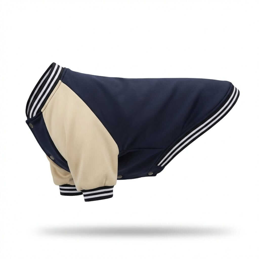Signature Athletic Dog Jacket, varsity style dog coat, cold-weather comfort, Dogs & Cats brand