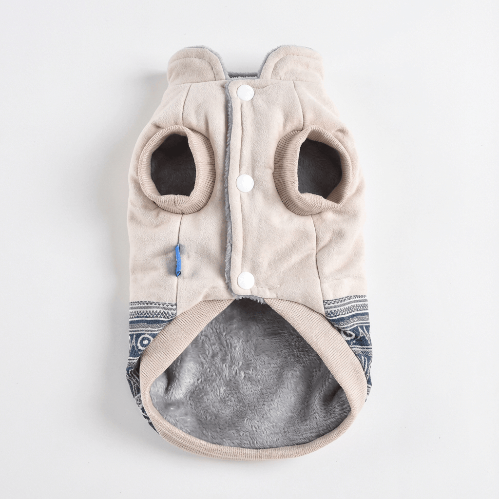 Sky Climb Team Dog Jacket, plush-lined, sleeveless design, perfect fit for dogs and cats.
