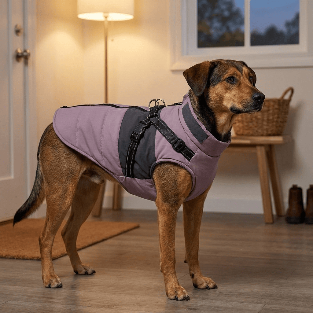 SnugglePup Fleece Vest for dogs, soft fleece, stylish design, cozy and practical for winter walks.