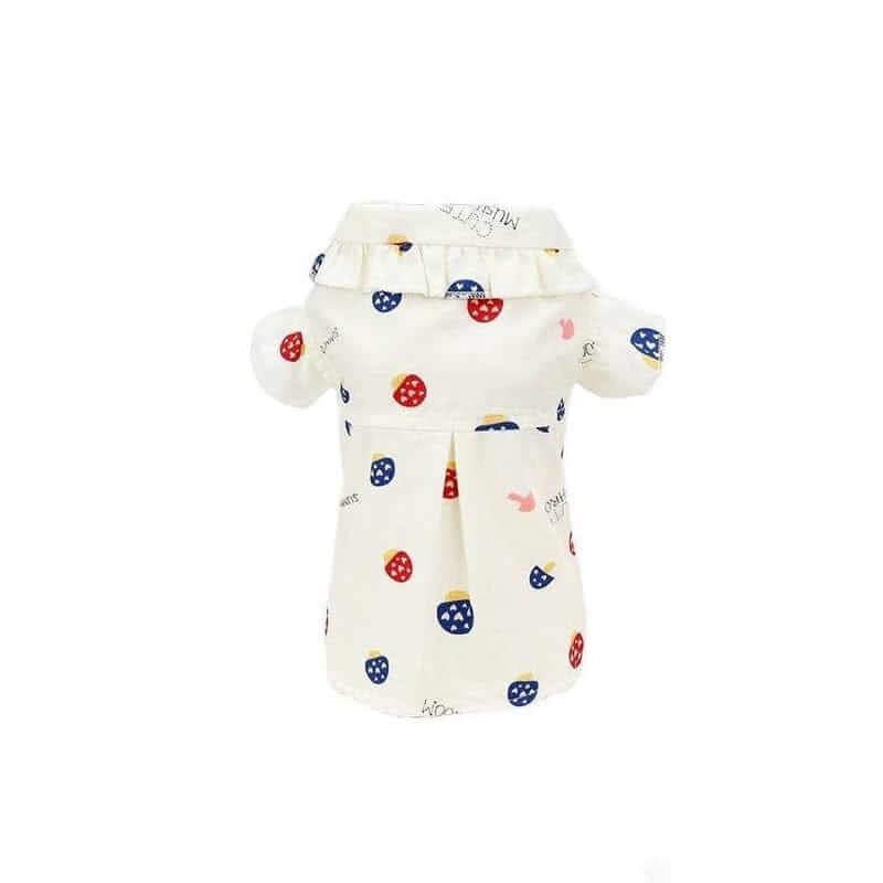 So Lovely Lightweight Shirt Dress by Dogs & Cats, featuring short sleeves and a vibrant pattern.