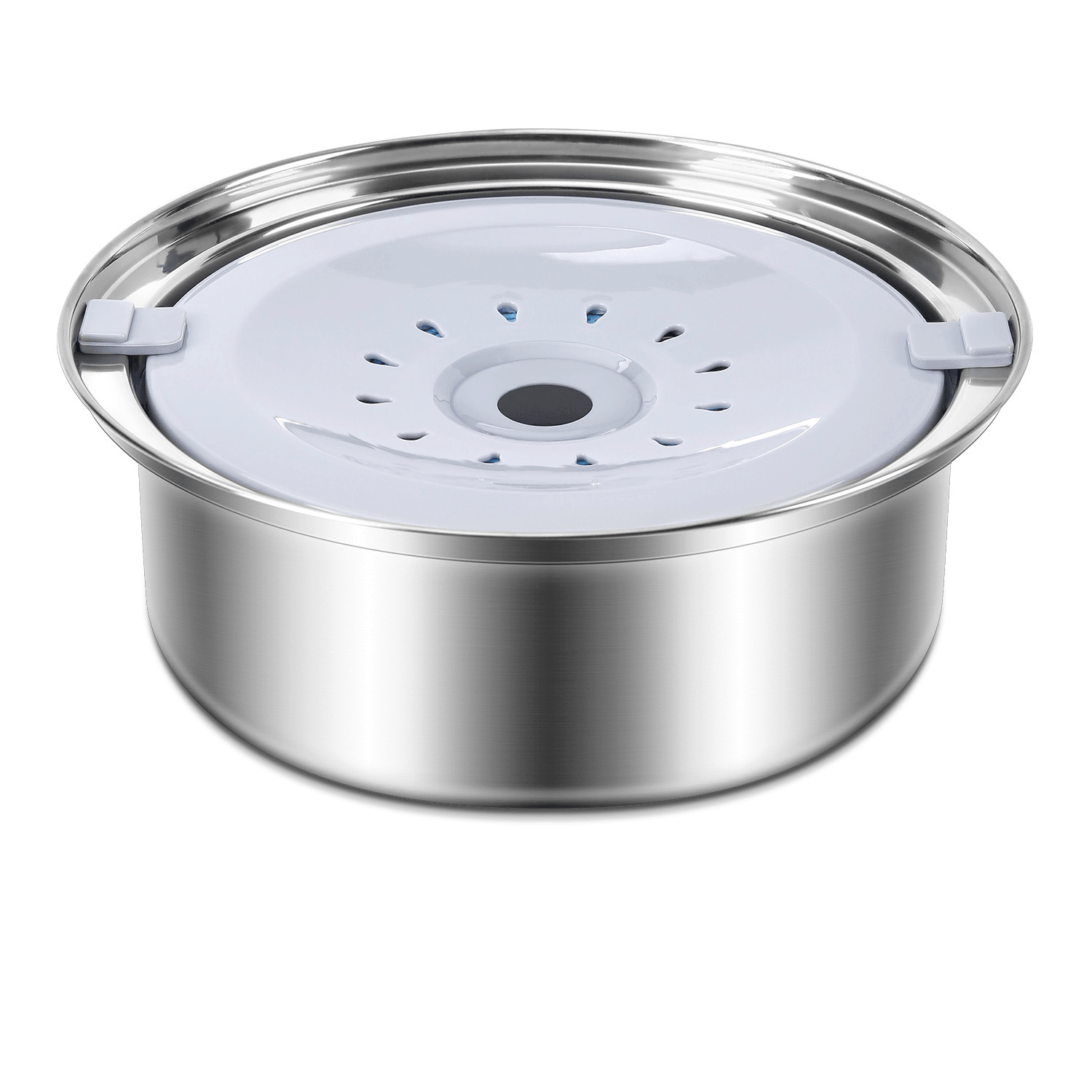 SplashGuard Dog Water Bowl, stainless steel, floating disk design, prevents spills for Dogs & Cats.