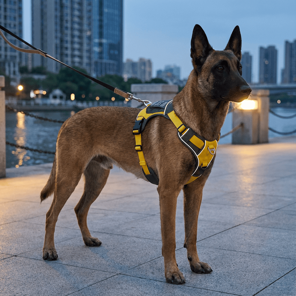 StayClose Dog Harness Vest on a Belgian Malinois, showcasing secure comfort and anti-breakaway design for dogs.