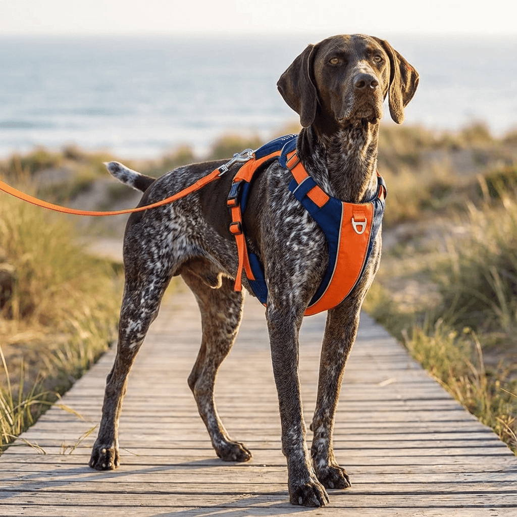 StayClose Dog Harness Vest on a dog, featuring secure comfort and anti-breakaway design for all breeds by Dogs & Cats.