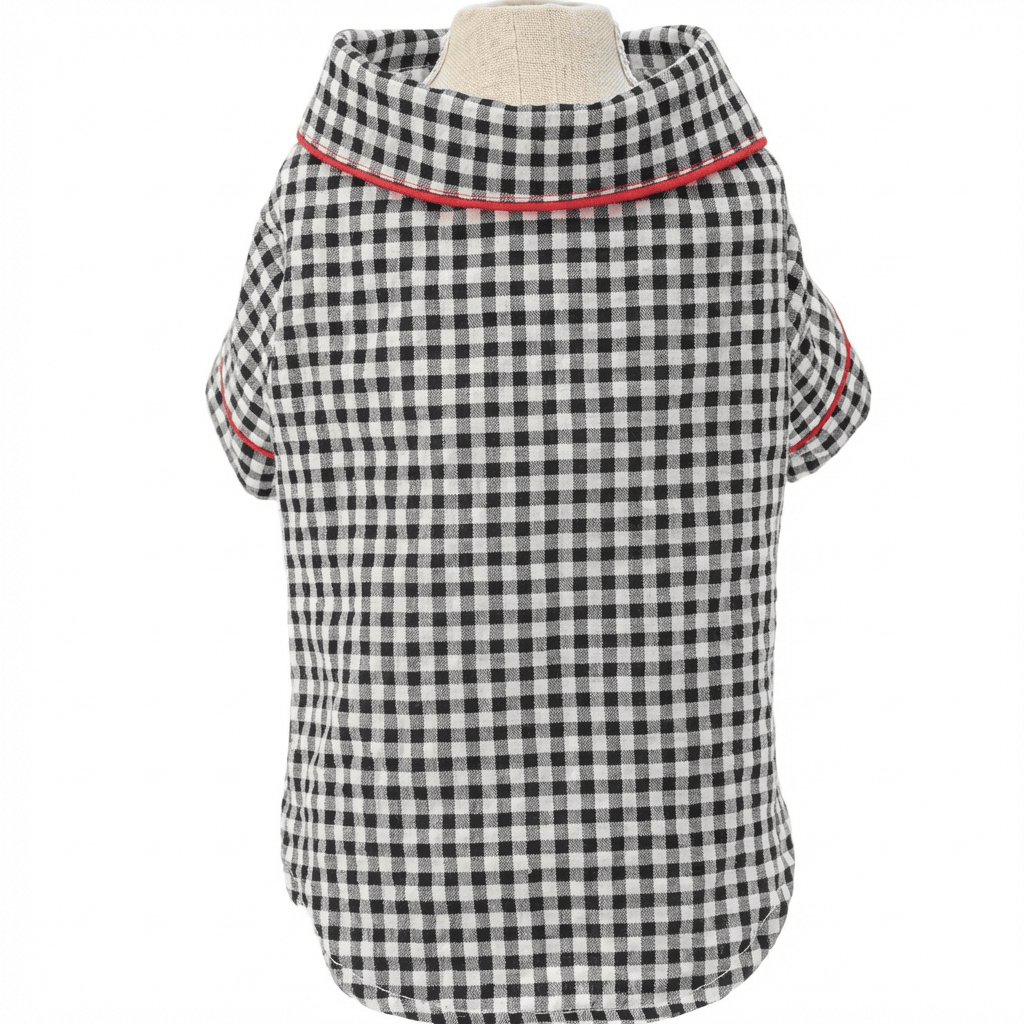 Summer Plaid Dog Pajamas - Soft, breathable PJs for dogs and cats featuring a cute plaid design, perfect for chilly nights.