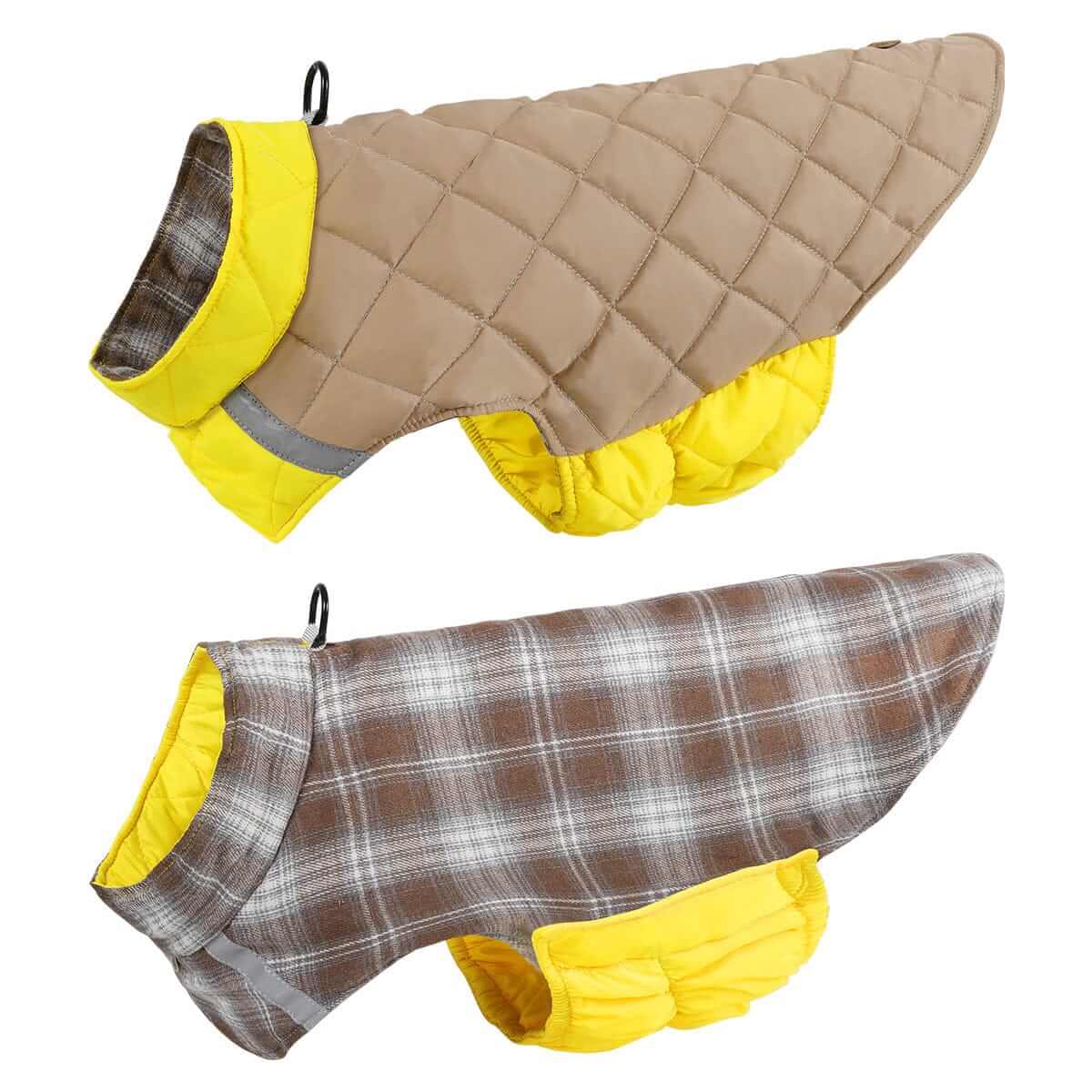 Summit Reversible Dog Jacket - dual-sided padded coat with warmth and wind resistance for dogs & cats.