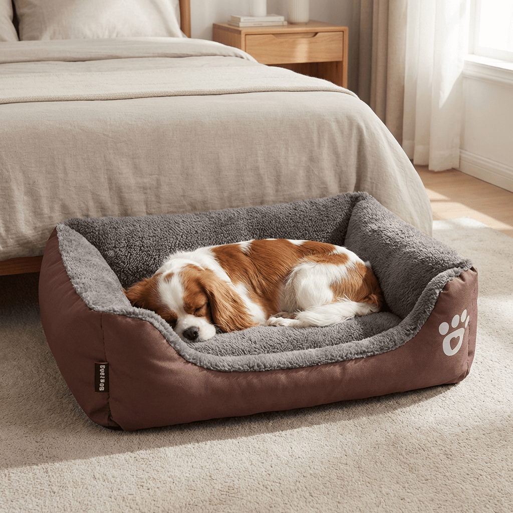 Super Soft Warm Pet Bed for Dogs & Cats with soft walls for comfort and security, perfect for all weather conditions.