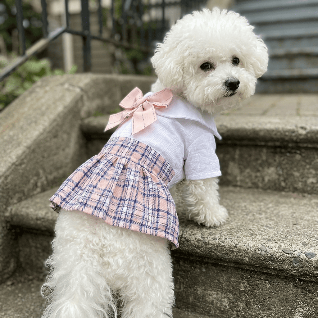 Sweet Princess Skirt Dress for Dogs & Cats, stylish pull-over design with breathable cotton, summer vibes.