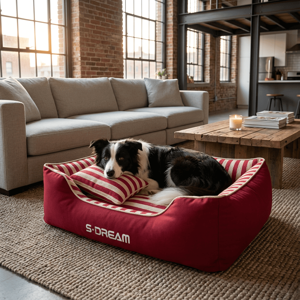 The Royal Haven Pet Bed, luxury pet bed for dogs & cats, cozy design, plush comfort, all-season relaxation.