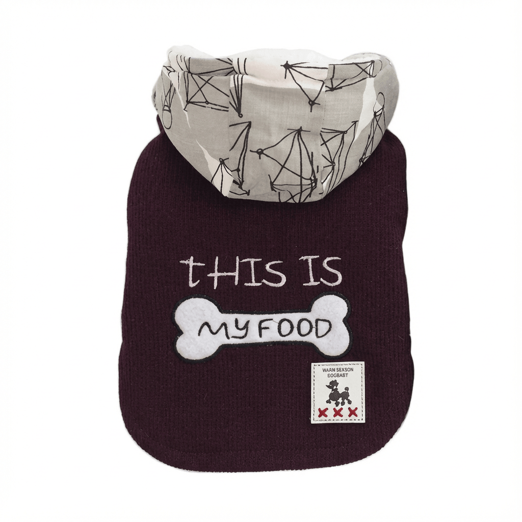 This Is My Food Dog Hoodie for dogs, warm hoodie with breathable cotton, stylish dog apparel by Dogs & Cats.