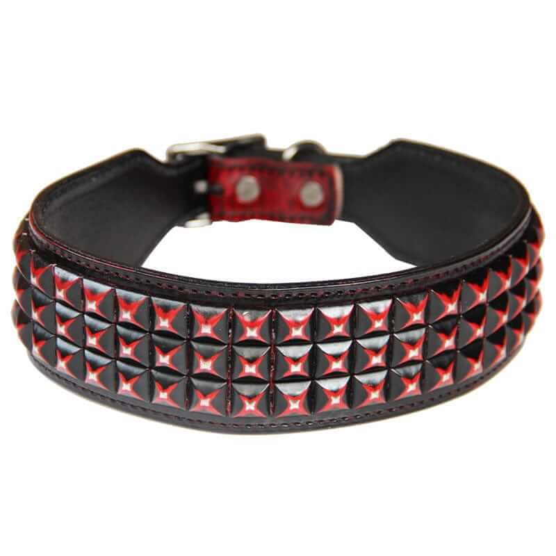 ToughSpike Leather Dog Collar, studded leather design, durable for large dogs by Dogs & Cats.