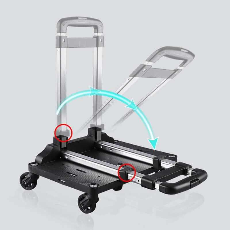 Travel Pet Trolley feature showcasing portable, durable design with adjustable handle and wheels for easy pet travel.