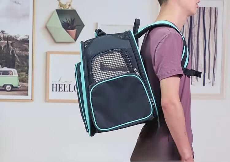 Travel Pet Trolley, portable pet carrier, breathable design for dogs & cats, perfect for outdoor adventures.
