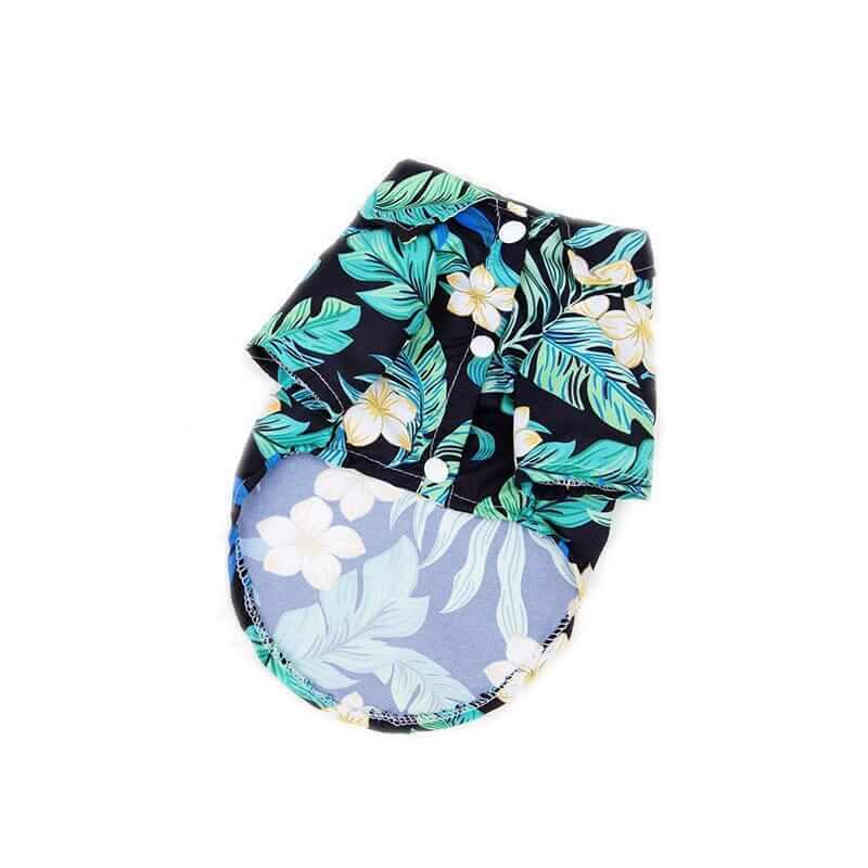 Tropical Hawaiian Pet Shirt - stylish dog and cat shirt featuring tropical floral design, perfect for warm weather outings.