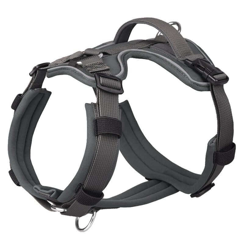 Ultimate Reflective No-Pull Dog Harness for dogs & cats, featuring secure straps and comfort padding.
