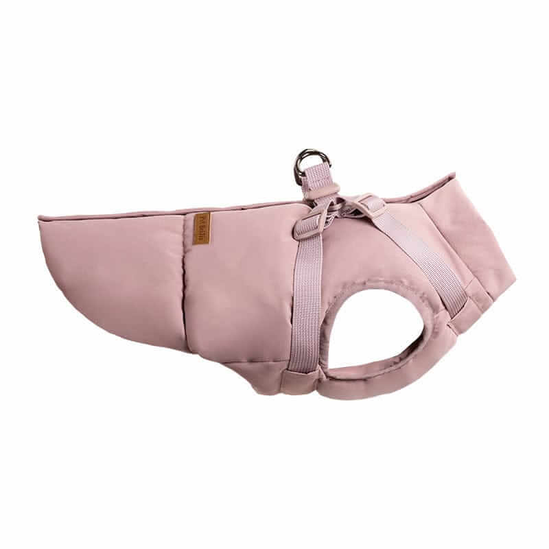 UrbanShield Puffer Harness Coat - premium padded dog jacket with harness, perfect for dogs & cats.