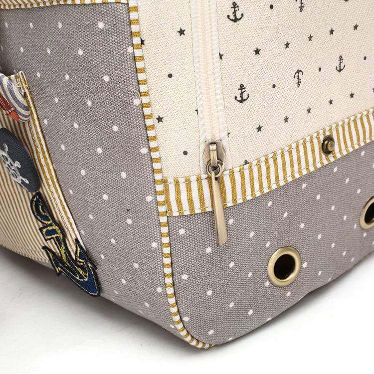 Anchor Pet Canvas Carrier Bag, durable material, removable pad, side entrance, perfect for Dogs & Cats.