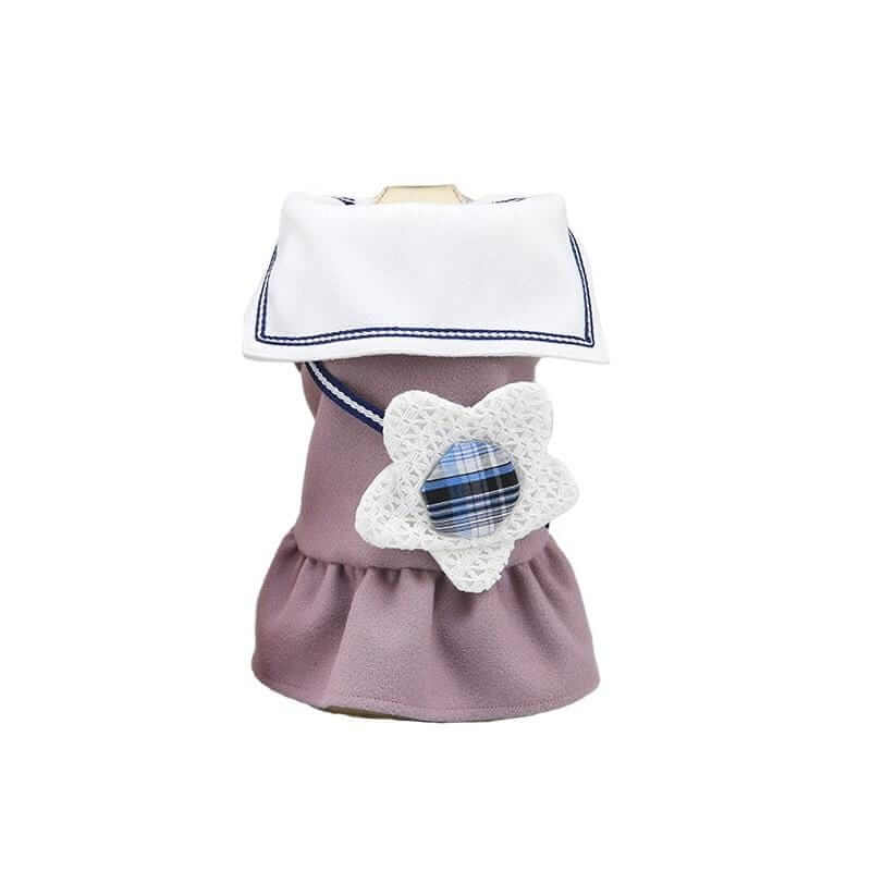 Big Flower Lapel Dog Dress for Dogs & Cats, featuring breathable fabric, soft to skin, and stylish design.
