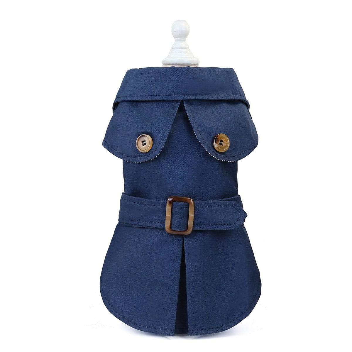 Button Belted Dog Coat, stylish dog coat with soft lining, wind protection, collar, Dogs & Cats brand.