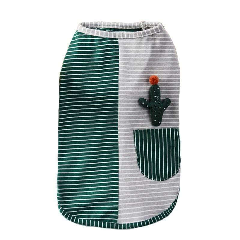 Cactus Striped Knitted Dog Vest, stylish pet vest with unique cactus design, perfect for dogs & cats by Dogs & Cats brand