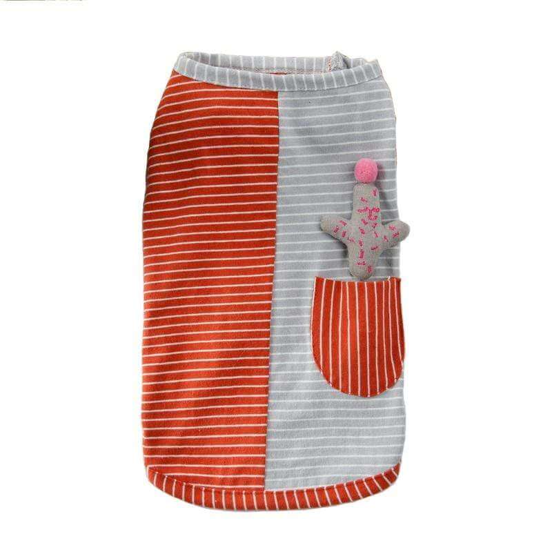 Cactus Striped Knitted Dog Vest featuring a unique cactus design, slip-on style, perfect for both indoor and outdoor use.