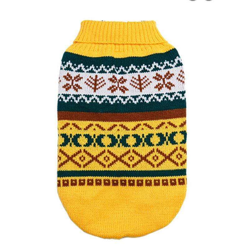Christmas Pet Lapel Sweater, knit sweater for dogs & cats, featuring mandarin collar, perfect for winter adventures.