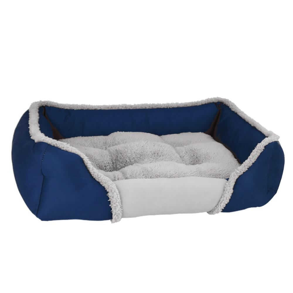 Creative Square Warm Winter Dog Bed, comfy square design with ultra-soft material for dogs and cats, reducing anxiety.